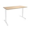 Bureau LEVEL - Bureau éléctrique - L120 - pied blanc - plateau Imitation Chêne clair