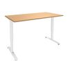3253310204454-Bureau LEVEL - Bureau éléctrique - L120 - pied blanc - plateau Imitation hêtre--0