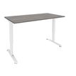Bureau LEVEL - Bureau éléctrique - L120 - pied blanc - plateau Imitation Chêne gris