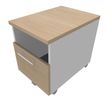Caisson mobile INEO JET UP Bureau Vallée - L43xH56xP60 cm - 2 Tiroirs dont 1 personnalisable obligatoire - façade imitation chêne clair