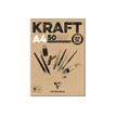 3329689758154-Clairefontaine Kraft - bloc encollé - A4 - 50 feuilles-Avant-0