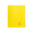 3037929844061-Clairefontaine Koverbook - Cahier polypro 24 x 32 cm - 48 pages - grands carreaux (Seyes) - jaune-Avant-0