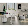 3253310204454-Bureau LEVEL - Bureau éléctrique - L120 - pied blanc - plateau Imitation hêtre--1