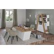 3253310544109-Bureau KHEOPS avec pied droit à gauche - L200 - plateau imitation chêne clair - structure blanc perle--1