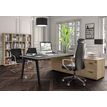 3253310163362-Bureau STEELY Manager - L180 x P100 x H72,5 cm - console retour à droite (2 tiroirs) L200 x P60 x H72,5 cm - pieds carbone - plateau imita--1