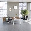 3253310300637-Bureau STEELY Manager - L180 x P100 x H72,5 cm - pieds carbone - plateau imitation noyer--1
