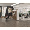 3253310165236-Bureau vague symétrique EXPRIM - L180 cm - Plateau imitation Hêtre - Pieds alu--1