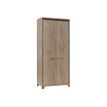 Armoire haute MAMBO - L80 x H187 x P46 - 2 portes - Chêne/chocolat