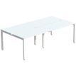 Bureau Bench 4 personnes EASYDESK - soit 4 plateaux L120xP80xH75 cm (L240 x P166) - Blanc