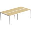 Bureau Bench 4 personnes EASYDESK - soit 4 plateaux L120xP80xH75 cm (L240 x P166) - Hêtre