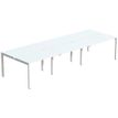 Bureau Bench 6 personnes EASYDESK - soit 6 plateaux L120xP80xH75 cm (L360 x P166) - Blanc