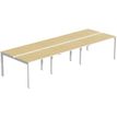 Bureau Bench 6 personnes EASYDESK - soit 6 plateaux L120xP80xH75 cm (L360 x P166) - Hêtre