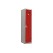 Vestiaire Industrie Salissante - 1 porte - 180 x 40 x 50 cm - gris/rouge