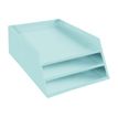 9002493116955-Exacompta Aquarel - Corbeille à courrier 3 niveaux - vert pastel-Angle gauche-0