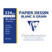 Clairefontaine Dessin à Grain - Pochette papier à dessin - 12 feuilles - 24 x 32 cm - 224 gr - blanc