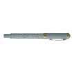3219918232749-Enzo Varini Palazzo Maiolica - Roller acier - fond blanc motif bleu-Angle gauche-0