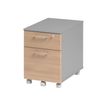 3483600784544-Caisson mobile JAZZ+ - Profondeur 60 cm - 2 tiroirs - Hêtre-Angle droit-0