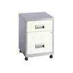 Caisson mobile - 2 tiroirs - alu/blanc