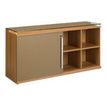 Crédence SLIVER - L160 x H80 x P45 - 1 porte coulissante - Noyer et bronze
