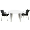 Table de réunion ronde EVIDENCE - 120 cm - Pieds anthracites - Plateau blanc