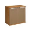 Rangement bas SLIVER - L80 x H75 x P45 - 2 portes - Noyer et bronze