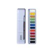 3013643014447-Lefranc Bourgeois Studio - Boîte métal 12 tablettes aquarelle avec pinceau - couleurs assorties-Haut-0