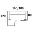 0404000123583-Bureau compact LOFTER - L180 cm - Retour à gauche - Plateau imitation Erable - pied Carbone - (pied de renfort obligatoire à rajou--2