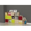 7331910014737-Bibliothèque modulaire MAXICOLOR - 6 cases - chêne clair --1