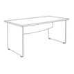3253310396289-Bureau droit DUAL - L120 - Pieds blanc - plateau imitation noyer--5
