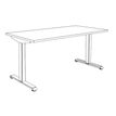3253310204454-Bureau LEVEL - Bureau éléctrique - L120 - pied blanc - plateau Imitation hêtre--4
