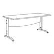 3253310303645-Bureau droit IDRA - L160 cm - Pied anthracite - plateau imitation noyer--3