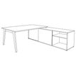 3253310163362-Bureau STEELY Manager - L180 x P100 x H72,5 cm - console retour à droite (2 tiroirs) L200 x P60 x H72,5 cm - pieds carbone - plateau imita--3