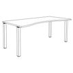 3253310165236-Bureau vague symétrique EXPRIM - L180 cm - Plateau imitation Hêtre - Pieds alu--4