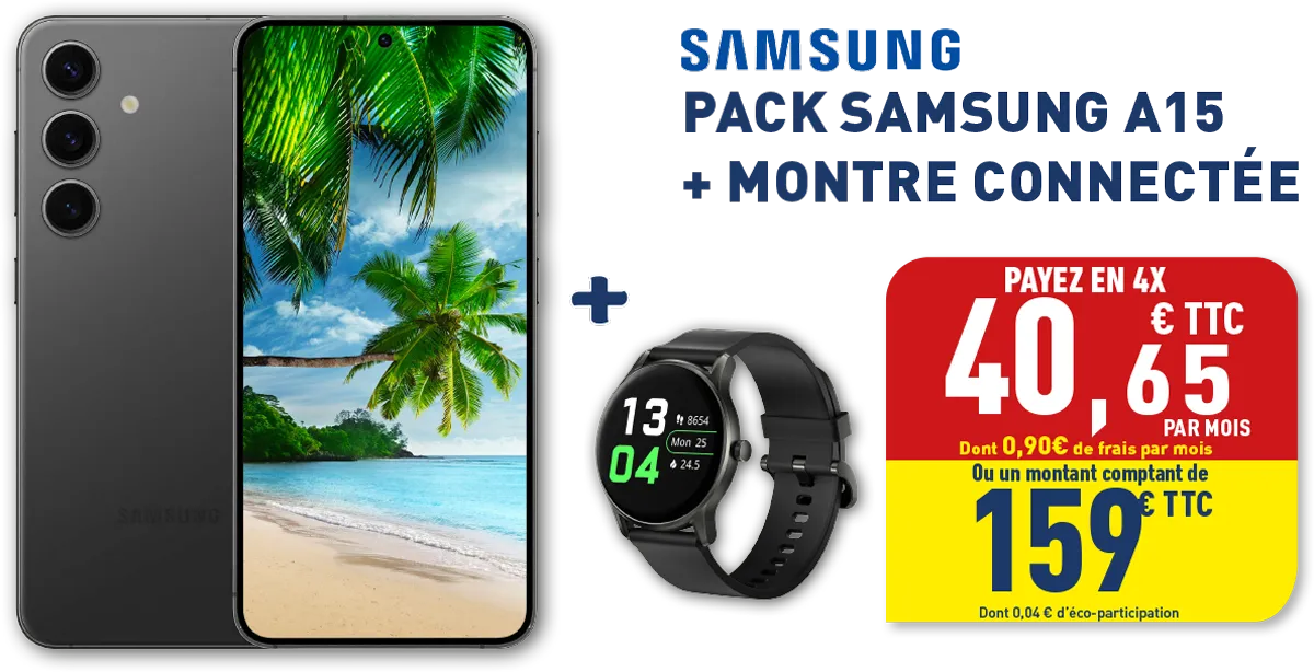 Pack Samsung A15 et montre connectée