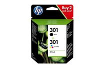 HP 301 - Pack de 2 - noir et 3 couleurs - cartouche d