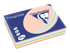 Clairefontaine Trophée - Papier couleur - A4 (210 x 297 mm) - 80 g/m² - 500 feuilles - coloris pastels assortis