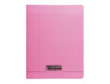 Calligraphe 8000 - Cahier polypro 17 x 22 cm - 96 pages - grands carreaux (Seyes) - rose