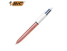 BIC 4 Couleurs Shine - Stylo à bille 4 couleurs - corps rose gold
