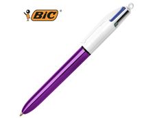 BIC 4 Couleurs Shine - Stylo à bille 4 couleurs - corps violet