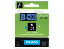 Dymo D1 - Ruban d'étiquettes auto-adhésives - 1 rouleau (9 mm x 7 m) - fond bleu écriture noire 