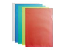 100 Pochettes coin neutres - A4 - pour 25 feuilles - 12/100 - couleurs assorties