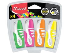 Maped Fluo Peps Pocket - Pack de 4 surligneurs - couleurs assorties