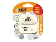 BIC - Pack de 3 gommes : 2 gommes galet et 1 mini gomme fun