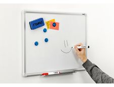 DAHLE - Tableau blanc laqué 90 x 120 cm - magnétique - cadre alu renforcé