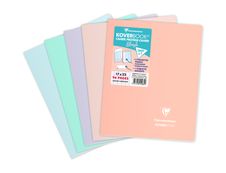 Clairefontaine Koverbook - Cahier polypro 17 x 22 cm - 96 pages - grands carreaux (Seyes) - disponible dans différentes couleurs pastels