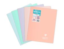Clairefontaine Koverbook - Cahier polypro 24 x 32 cm - 96 pages - grands carreaux (Seyes) - disponible dans différentes couleurs pastels