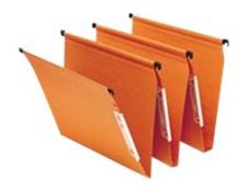 Fast Standard - 25 Dossiers suspendus pour armoires - orange - fond 15 mm