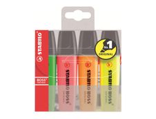 STABILO BOSS ORIGINAL - Pack de 4 surligneurs - orange, jaune, vert, rose