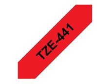 Brother TZe441 - Ruban d'étiquettes auto-adhésives - 1 rouleau (18 mm x 8 m) - fond rouge écriture noire 