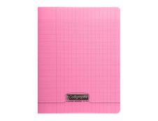 Calligraphe 8000 - Cahier polypro 24 x 32 cm - 48 pages - grands carreaux (Seyes) - rose